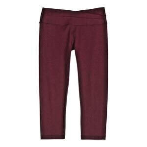 LULULEMON Burgundy Compression Cropped Swiss Polka Dot Leggings/Capris SZ 4